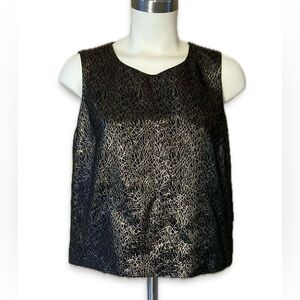 Vince Camuto Golden Era Gold & Black Sleeveless Top size M NWT